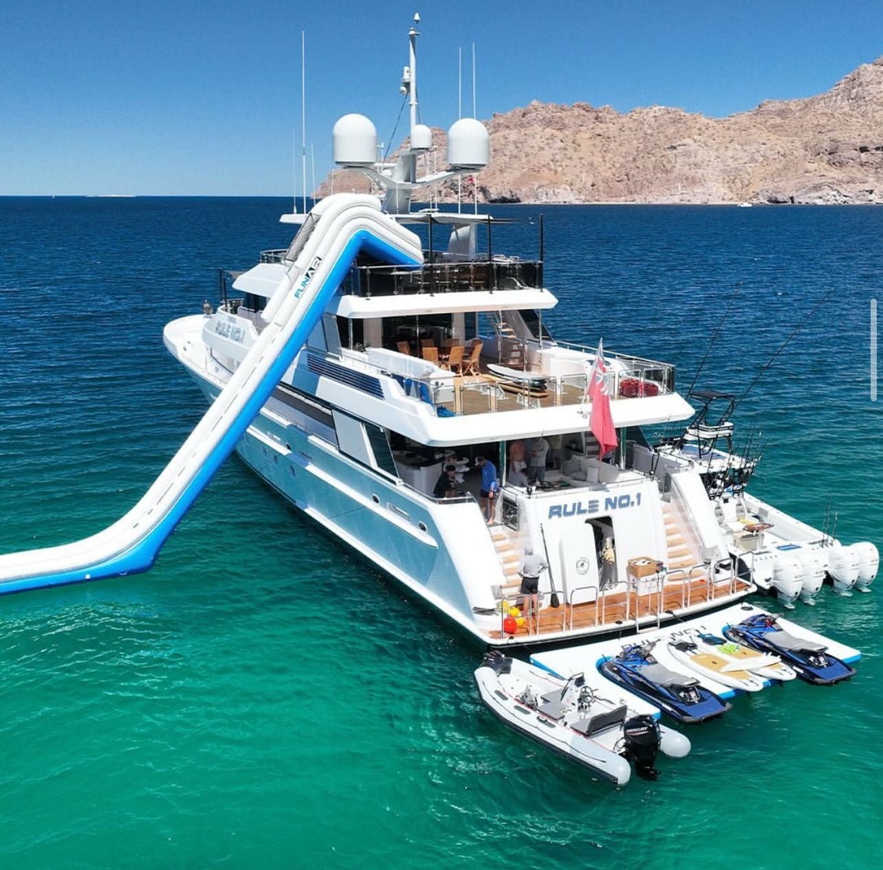 Grand gathering yacht charter for up to twenty guests in Cabo San Lucas